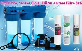 Resim Şebeke Daire Bina Girişi Su Arıtma Sistemi 3Lü Süper Ekonomik Set 