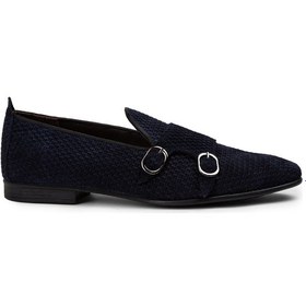 Resim Deery Hakiki Nubuk Lacivert Erkek Çift Tokalı Loafer - 01704mlcvc04 Lacivert 
