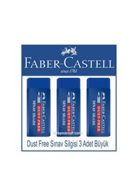 Resim Faber Castell Dust Free Mavi Sınav Silgisi Büyük 3 Adet 