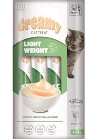Resim M-pets Creamy Light Weight Tavuklu Ve Morina Balıklı Kedi Ödülü 4x15 Gr 