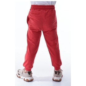 Resim Unisex Çocuk %100 Pamuk Günlük Jogger Eşofman Altı 12 Ay 5 Yaş Kırmızı 