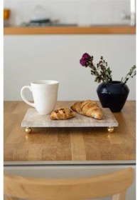 Resim Akayev Traverten 30x15 Cm Altın Boncuk Ayaklı Sunumluk Çok Renkli 