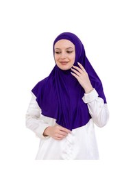 Resim Modish Group Hazır Türban & Başörtü Viskon Bone Setli Rahat Tesettür Şal İslami Giyim - Krem Mor 