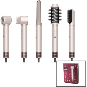 Resim Rose Gold Air Brush 5in1 Bukle-hacimle-düzleştir-2-fırça Saç Kurutma - Şekil Makinesi 1300w3-kdm.hız - Derece Shd-1729 5256 