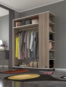 Resim Kenzlife giysi dolabı bayram 180*150*40 crd gardırop tekerlekli 