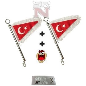 Resim Cg Cup Motosiklet Modifiye Makam Bayrağı Beyaz Flama 2 Li Set + Tazmnya Srnmotor 