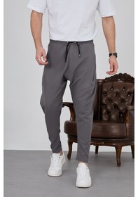 Resim Unisex Modern Şalvar Pantolon Koyu Gri 