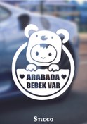 Resim Sticco Arabada Bebek Var Araba Cam Sticker 24x28cm 