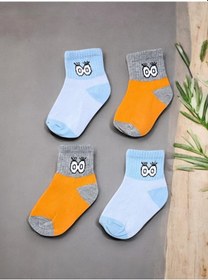 Resim Erkek Bebek Soket Çorap Set - 2 Çift Renkli 