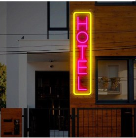 Resim Hotel Yazılı Neon Tabela Pembe 