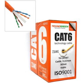 Resim TEKNOGREEN Tk-cat06t Turuncu 0.57mm 305mt Cat6 Kablo 