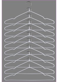Resim Silikon Kaplı Metal Elbise Askısı, 10 Adet Gri 