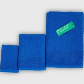 Resim Benetton Home Banyo Havlu El Yüz Vücut Mavi %100 Pamuk 3 Lü Set 70x140 Cm 50x90 Cm 30x50 Cm Mavi 