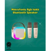 Resim 365Dükkan Iki Mikrofonlu Renkli LED Işıklı Karaoke Cihazı 