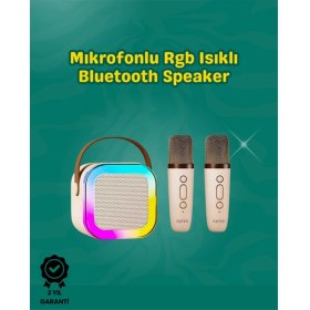 Resim 365Dükkan Iki Mikrofonlu Renkli LED Işıklı Karaoke Cihazı 