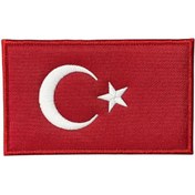 Resim Ex Patch Türk Bayrağı Nakış Peç Patch 12x8 cm - 12x8 cm 