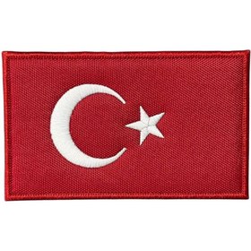 Resim Ex Patch Türk Bayrağı Nakış Peç Patch 12x8 cm - 12x8 cm 