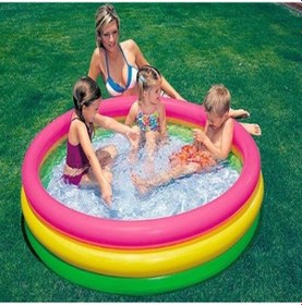 Resim İntex 3 Boğumlu Şişme Tabanlı Çocuk Havuzu 114 x 25 Cm Top Havuzu Çok Renkli 