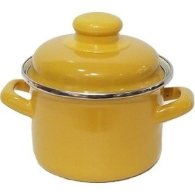 Resim Akıllıelma-alev 12 Cm Derin Tencere Emaye 0,90 Lt Sarı Sarı 