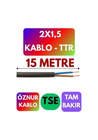 Resim Öznur 2x1,5 Ttr Kablo Siyah Metre Seçenekli - 15 Metre 