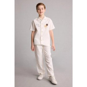 Resim DeFacto Düz Paça Keten Karışımlı Pantolon Erkek Çocuk H6265A826HS 