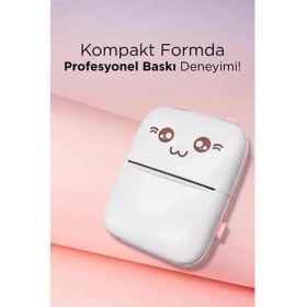 Resim Selfbuysell Mini Fotoğraf Yazıcı Kablosuz Etiket Yazıcı Baskı Makinesi Ios Android Uyumlu Termal Printer Pembe 