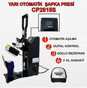 Resim BK Yarı Otomatik Şapka Transfer Baskı Presi 