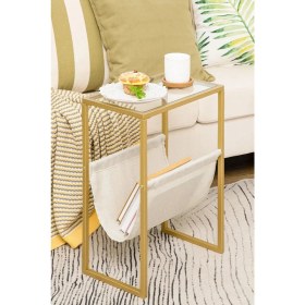 Resim Temperli Cam Gazetelik Dergilik Yan Sehpa Koltuk Sehpas 