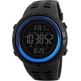 Resim Skmei 1251 Erkek Kol Saati LED Işıklı Suya Dayanıklı Siyah Silikon Kordonlu 44 mm Kasa 