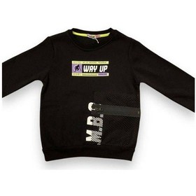 Resim Cantoy Erkek Çocuk İçi Şardonlu File Cep Detaylı Sweatshirt-15090 Siyah 