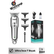 Resim Wintoup Profesyonel Ultra ince T Bıçak Mini Şarjlı Gümüş Profesyonel Saç Sakal Tıraş Makinesi 