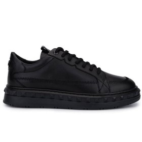 Resim Tamer Tanca Erkek Hakiki Deri Siyah Deri Sneakers & Spor Ayakkabı 