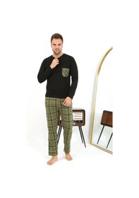 Resim Akbeniz Erkek Uzun Kol Penye Siyah Pijama Takımı 6861 Siyah 