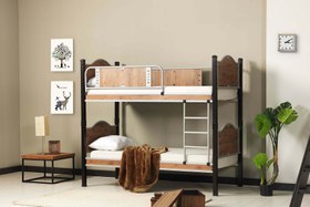 Resim Argimo İnci Genç Çocuk Odası Metal Ahşap Siyah Ranza ve Karyola - 90x200 