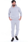 Resim LACASE Unisex Gri Kapüşonlu Oversize Eşofman Takımı 