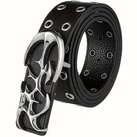Resim RUILAIBO Y2K Punk Hollow PU Kemer Erkekler & Kadınlar için - Metalik Vurgularla Keskin Çivili Tasarım, 3 Boyut Mevcut, Günlük Kullanım, Düğünler ve Partiler için Çok Yönlü 