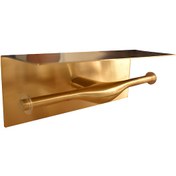 Resim T-may Gold Etajerli İkili Tuvalet Kağıtlığı Mat Altın Renkli 