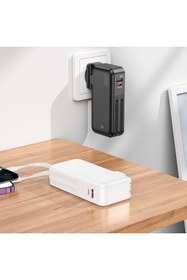 Resim Kamardey J126 22.5W QC3.0 USB-A+Type-C Çıkışlı Type-c+Lightning Kablolu 10000mAh Powerbank Şarj Aleti 