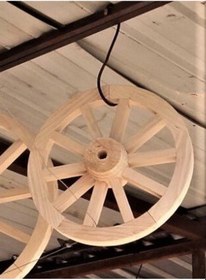 Resim Otantik Ahşap At Arabası Tekeri 50 Cm. Boyasız Diğer 