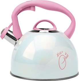 Resim Paslanmaz Çelik Çaydanlık , 2 L, Cool-Touch Saplı, Düdüklü, Pembe 