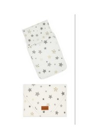 Resim Sinada Gri Yıldız Desenli Bebek Lat Açma Minderi 