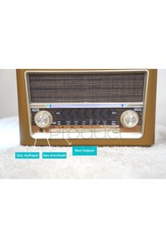 Resim SFL Product Eskitme Nostaljik Ahşap Tasarımlı Bluetoothlu Nostalji Radyo Bluetooth/USB/SD Kart 