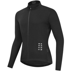 Resim Siyah Bisiklet Forması Wosawe Erkek Uzun Kollu Nefes Alabilir Üst Gömlek Siyah 