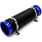 Resim Soğuk Hava Girişi Tüpü 3 İnç/76mm İç Çap Evrensel Esnek Kanal Giriş Sistemi Egzoz Hortumu 