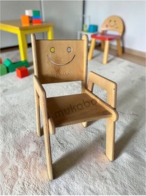Resim Smart Kademeli Ahşap Çocuk Sandalye Anaokulu Sandalyesi Natural Ahşap 