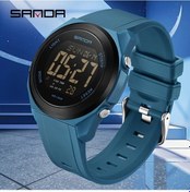 Resim Primepickings Sanda Erkek Ultra İnce Çift Zamanlı Kronograf Spor Led Kadranlı Mor Silikon Kol Saati Diğer 