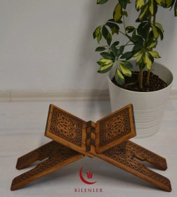 Resim Kur An-ı Kerim Rahlesi Selçuklu Büyük Boy 18x65cm Yakma İşçilikli 