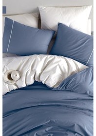 Resim Riyad %100 Pamuklu Çift Taraflı Çift Kişilik Nevresim Takımı Mavi 