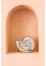 Resim Gümüş Deniz Kabuğu Desenli Abiye Çanta GÜMÜŞ 