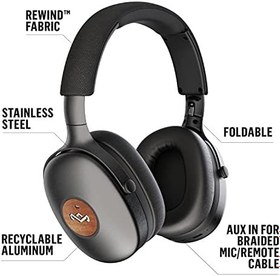 Resim Marley Positive Vibration XL ANC Kulak Üstü Gürültü Önleyici Kulaklık Kablosuz Bluetooth - Sürdürülebilir Malzemelerden Bluetooth Kulaklık, 35 Saat Oynatma, Mikrofon, ANC Kulaklıklar, Siyah 